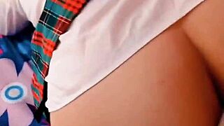 Oh wow, fucking that horny student who caught me masturbating and helped with her tight pussy!