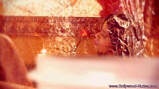 Beautiful brunette undresses while dancing teasingly.