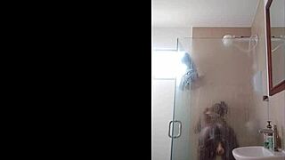 Ebony Girl Drops Dildo In Shower