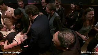 bound slut anal fucked in public, punished and humiliated