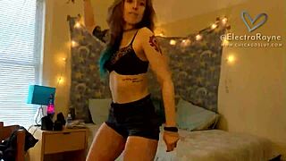 Blonde With Big Tits Strips On Bed, Uses Vibrator