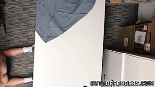 gay shoplifter got caught and facialized in the store