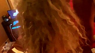 Threesome with Slutty Wife Sucking Two Cocks Alongside Friend