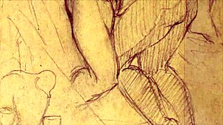 Antique anime drawings of an erotic nature