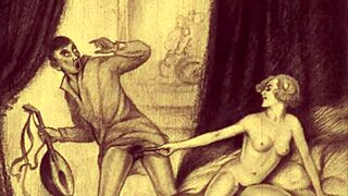 Vintage Erotic Illustration Of Antique Cartoon Anime Hentai