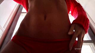 Russian cutie Masha teases and strips in sensual HD clip