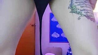 Sexy amateur performs striptease on webcam