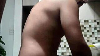 Macho Guy Washing Dishes Bent Over In Fetish Pose