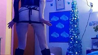 Sexy amateur performs striptease on webcam