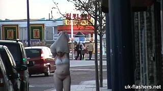 British Fattie Masturbates In Public Bar With Big Tits