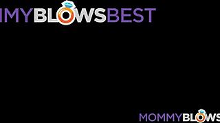 Hot new blonde busty stepmommy sucked me off with deepthroat and big tits!