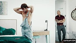 Hot Black Bodybuilder Sucks French European Muscular Cock Harder