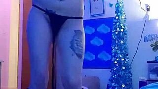 Sexy amateur performs striptease on webcam