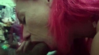 Trans Crossdresser Sucks Huge Cock Tasty And Looks At Viewer