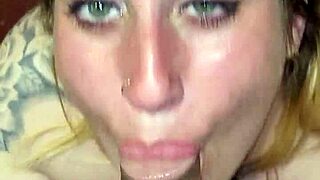 Rubia Swallows Deep And Squirts Hard