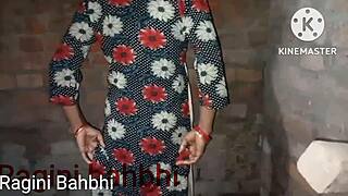 Indian bhabhi gets wet pussy pressed hard at night.