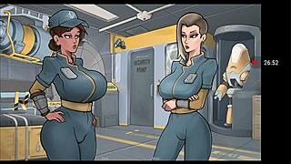 Intense group action in deep vault 69 hentai fallout parody with huge boobs