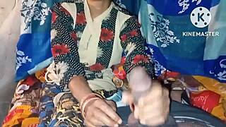 Indian bhabhi gets wet pussy pressed hard at night.