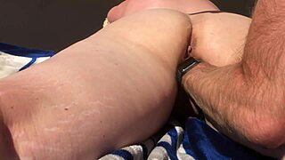 Big ass amateur gets fisted and fucked in the garden