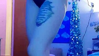 Sexy amateur performs striptease on webcam