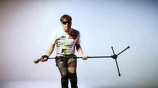 Alex angel becomes the slave in a rocknroll bdsm scene