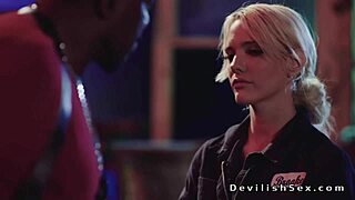 Dude Hard Fucks Sweaty Busty Blonde Babe In Stockings