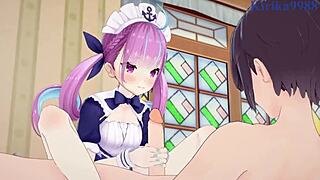 HoloLive Vtuber Minato Aqua and Ookami Mio in xxx