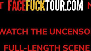 Face fuck tour - busty michel chika jaw breaking deepthroat throatpie