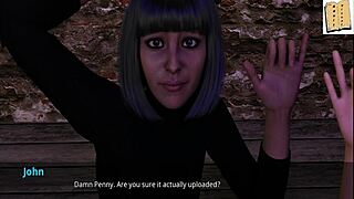 Blonde teen runs naked around college in 3d porn game, flashing big ass and tits