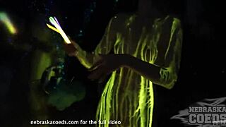 areana fox in glowstick experiment behind the scenes.