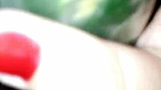 Claudia uses her cucumber for pleasure