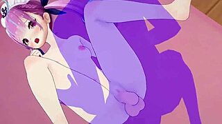 Minato aqua and ookami mio in a hololive vtuber hentai adventure