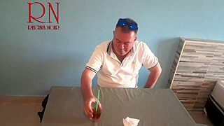 Brunette waitress serves up more than just drinks