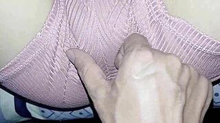 Horny teen stepdaughter masturbates intensely alone at home