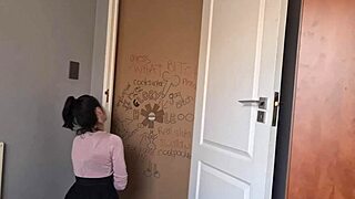 gloryhole slut sucks and jerks my dick, can she get through?