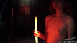 areana fox in glowstick experiment behind the scenes.