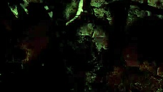 weird vintage threesome with hairy masked group