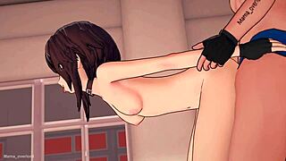 Horny Megumin in adult sport outfit engages in uncensored 3D hentai action.