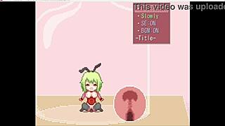 A girl dressed as a bunny performs in a bottle in this anime series