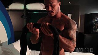 Blindfolded Bodybuilder Takes Big Cock Bareback