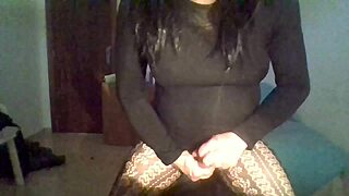 Beautiful transsexual webcam show with a big dick