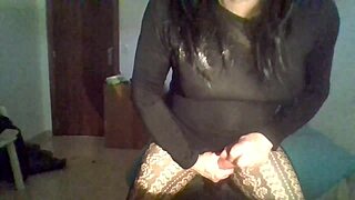 Beautiful transsexual webcam show with a big dick