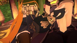 garden scene with collei from genshin impact.