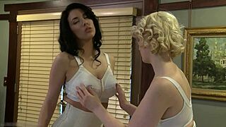 Do lesbian girls Siri and Jelena lick each other's big tits and pussy?