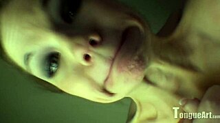 Felicity’s smooth and slippery taste buds are explored by a tongue-loving stud