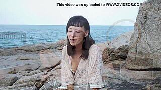 Kira opens wide and plays with hairy area