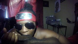 Black guy gets deepthroat blow job from BBW in anime style