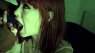 Redheaded teen 18+ takes cum facial from big cock