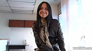 Skinny latina actress feels emotional during webcam casting