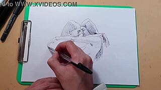 Two Beautiful Sexy Girls A Quick Sketch With A Ballpoint Pen